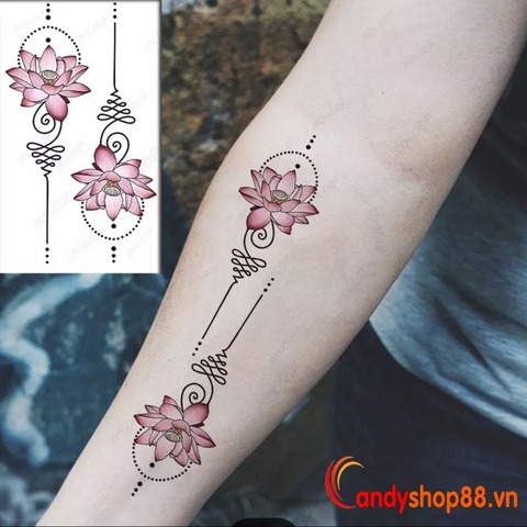 Hình xăm dán tattoo Hoa Sen K-303