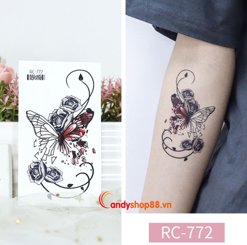 Hình xăm dán tattoo bướm RC-772