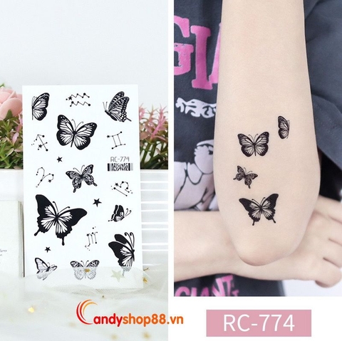 Hình xăm dán tattoo bướm RC-774