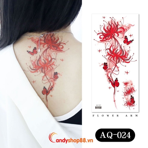 Hình xăm tattoo hoa bỉ ngạn AQ-024
