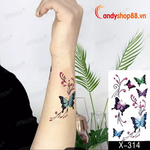 Hình xăm dán tattoo bướm RC-227