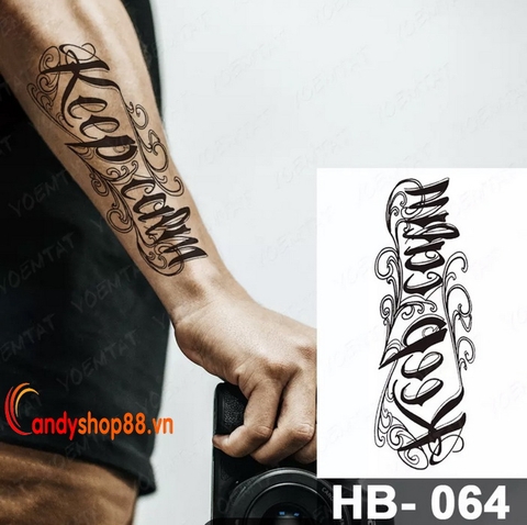 HÌNH XĂM DÁN TATTOO CHỮ HB-64