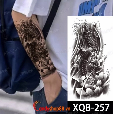 Hình xăm dán tattoo cá chép XQB-257