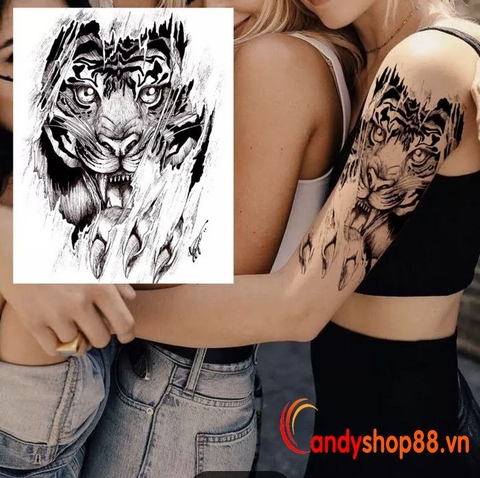 Hình xăm dán tattoo cá tính cọp MX-1308