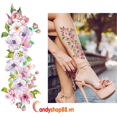 Hình xăm dán tattoo hoa đẹp QC-703