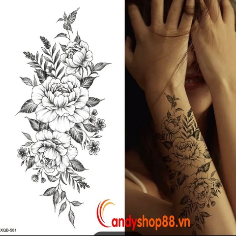 Hình xăm dán tattoo hoa XQB-581