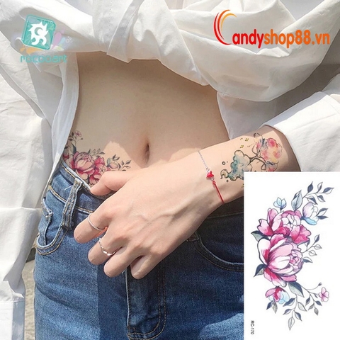 Hình xăm dán tattoo hoa đẹp RC-170