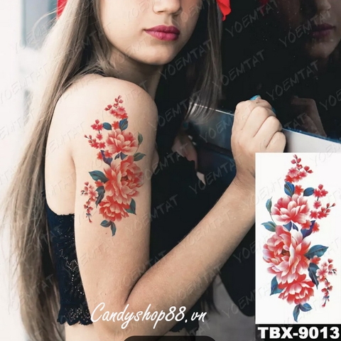 Hình xăm dán tattoo hoa TBX-9013