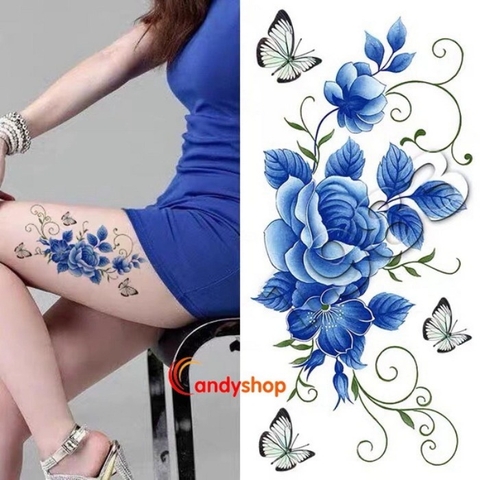 Hình xăm dán tattoo hoa TBX-9011