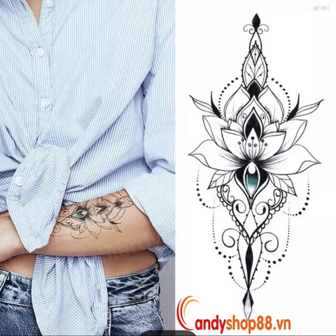 Hình xăm dán tattoo hoa đẹp QC-911