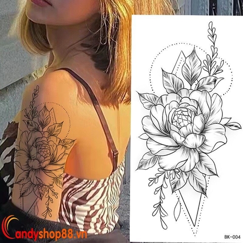 Hình xăm dán tattoo hoa BK-04