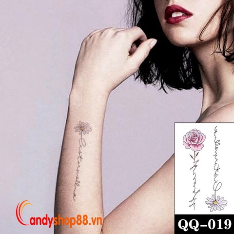 Hình xăm tattoo dán hoa đẹp QQ-19