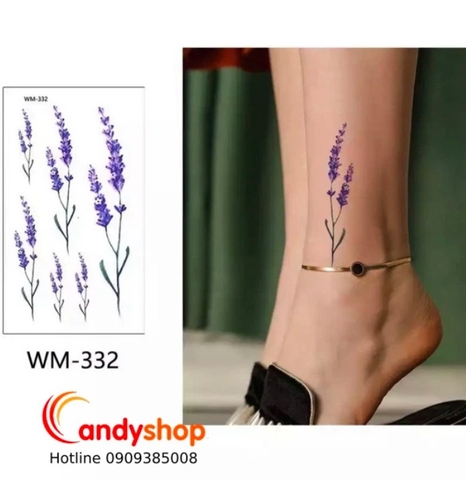 Hình xăm tattoo hoa Lavender WM-332
