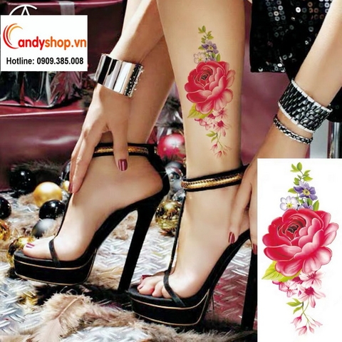Hình xăm dán tattoo hoa TBX-9010