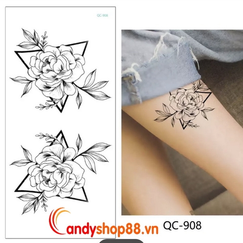 Hình xăm dán tattoo hoa đẹp QC-908