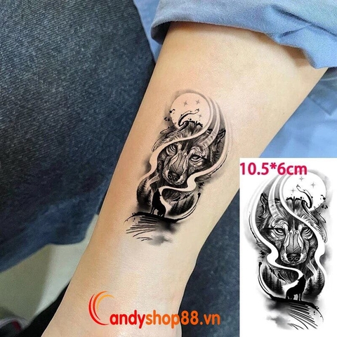 Hình xăm dán tattoo sói K-426