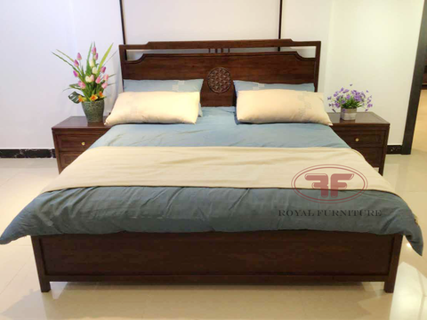 GIƯỜNG NGỦ ĐƠN GIẢN INDOCHINE GỖ TỰ NHIÊN