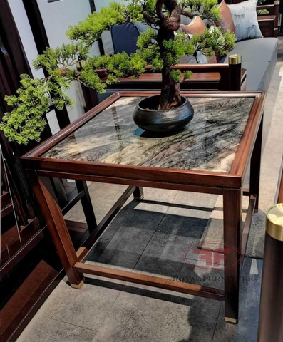 BÀN GÓC PHÒNG KHÁCH INDOCHINE MẶT ĐÁ TỰ NHIÊN