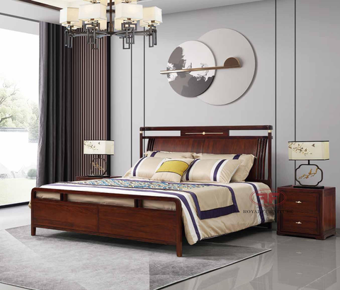 [Nhiều Kích Thước] GIƯỜNG NGỦ GỖ TỰ NHIÊN INDOCHINE SƠN GỖ BÓNG MỊN