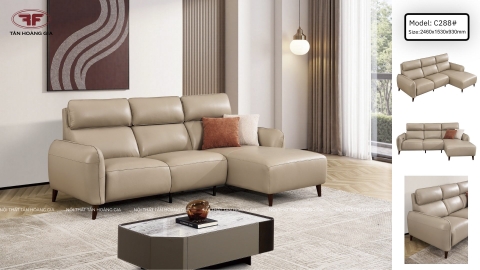 SOFA GÓC KEM VÀNG CÁT TỐI GIẢN
