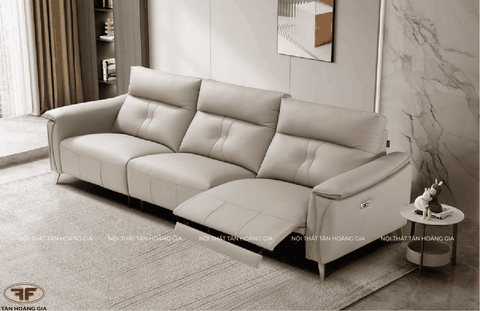 SOFA TÍCH HỢP KÊ CHÂN ĐIỆN TRẮNG KEM TỐI GIẢN