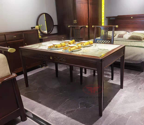 BÀN ĂN 1M6 INDOCHINE GỖ ÓC CHÓ CAO CẤP 9806