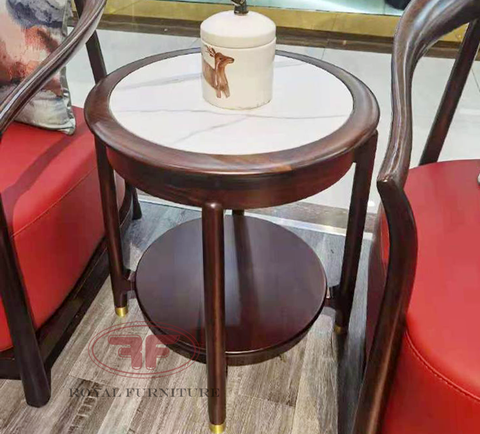 BÀN TRÀ TRÒN MẶT ĐÁ INDOCHINE SANG TRỌNG