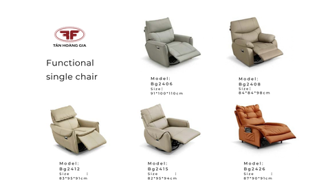 BỘ SƯU TẬP SOFA ĐƠN TÍCH HỢP KÊ CHÂN ĐIỆN TỐI GIẢN