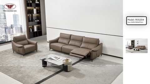 SOFA ĐIỆN TÍCH HỢP TỰA CHÂN NÂU ĐẮT TỐI GIẢN