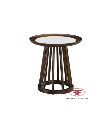 BÀN TRÀ TRÒN INDOCHINE GỖ ÓC CHÓ THIẾT KẾ PHÁ CÁCH HT2318