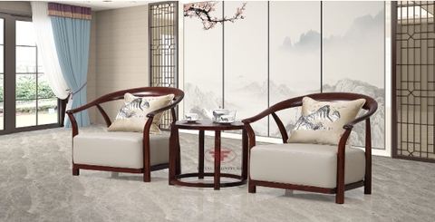 BỘ BÀN TRÀ 2 GHẾ INDOCHINE GỖ ÓC CHÓ A012