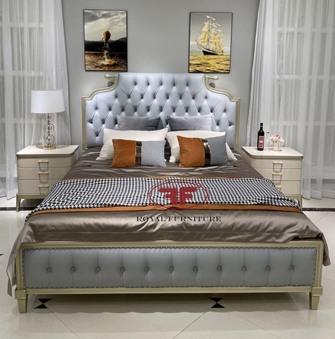 [ Nhiều kích thước  ] GIƯỜNG NGỦ GỖ TỰ NHIÊN HIỆN ĐẠI NHẬP KHẨU CAO CẤP A8807