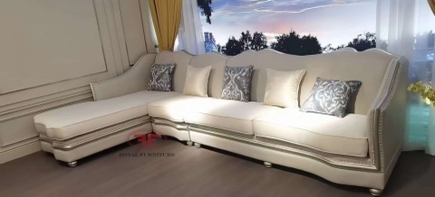 SOFA GÓC NỈ LUXURY NHẬP KHẨU 8813