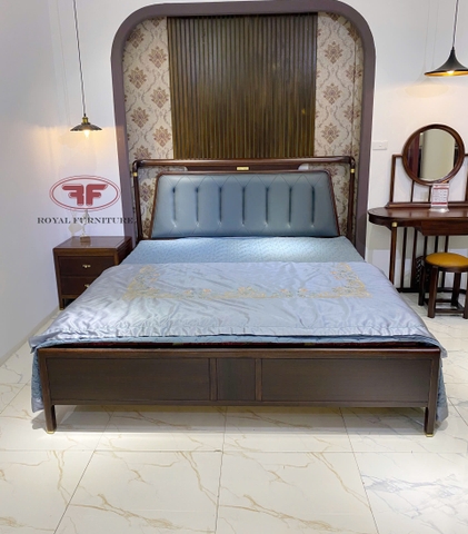 GIƯỜNG NGỦ 1M8X2M INDOCHINE GỖ ÓC CHÓ NHẬP KHẨU 2333