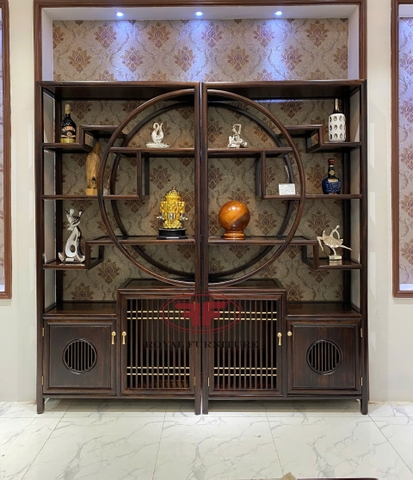 TỦ TRANG TRÍ ĐẸP INDOCHINE GỖ ÓC CHÓ NHẬP KHẨU HT2526