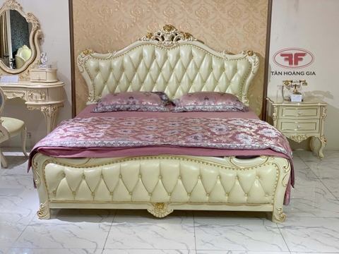 GIƯỜNG NGỦ DÁT VÀNG 1M8 X2M TÂN CỔ ĐIỂN NHẬP KHẨU MỚI 882B-DV