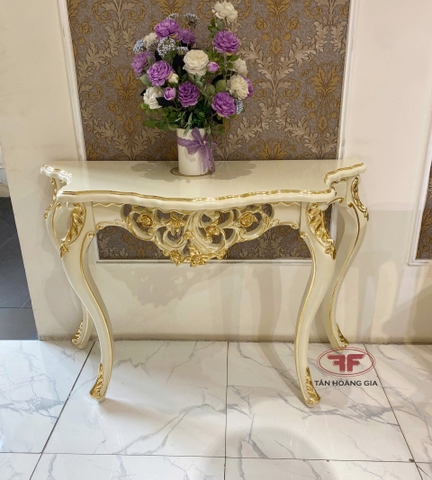 BÀN CONSOLE BÁN NGUYỆT TÂN CỔ ĐIỂN DÁT VÀNG 8801B