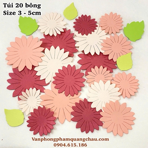 Hoa giấy nhỏ xinh trang trí thiệp, tập san - (Túi 20 bông)_QC45