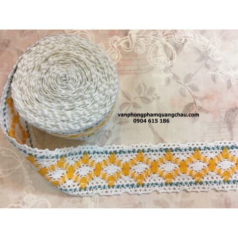 Ruy băng ren cotton họa tiết (bản 4,5cm x 01 mét)_RB50