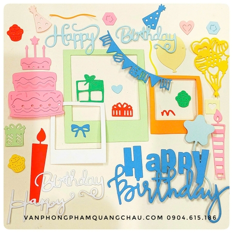 Happy birthday hình cắt Trang trí scrapbook, love box, album, thiệp..._HTK27