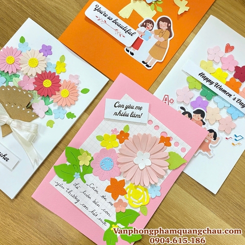 Thiệp handmade 8/3 - 20/10 (size 12cm x 17cm hoặc size A5)_HTK28