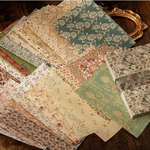 Giấy họa tiết vintage paperpack (10cm x 14cm) - Tập 100 tờ