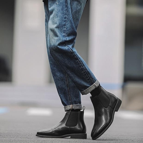 Giày Boot Nam -  Chelsea Boot nam size lớn, phong cách retro, giày da nam công sở lịch lãm GN1489