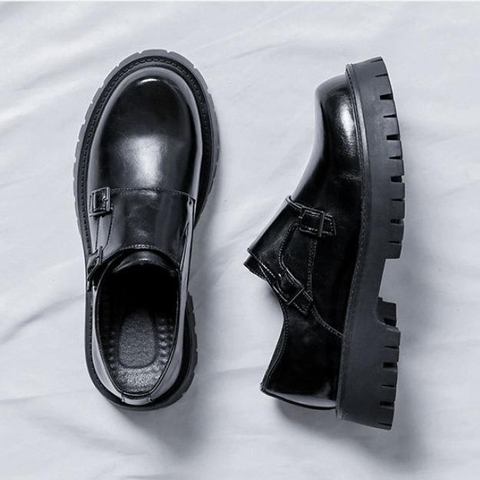 Giày Boot Nam Chunky Loafers Màu Đen Đế Tăng Chiều Cao 4,5cm GN418
