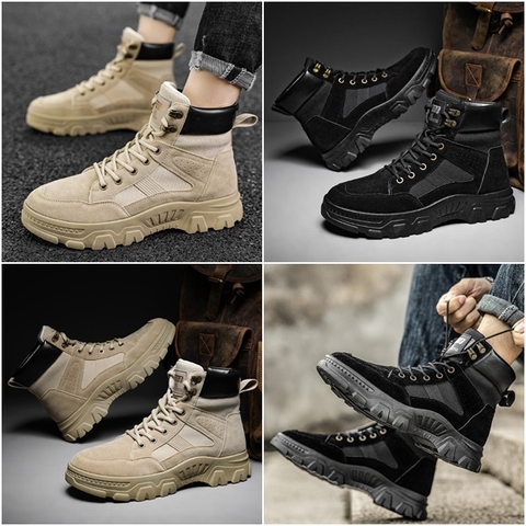 Giày Boot Nam - Boots Combat Đế Cao Cổ Điển Thời Trang 2 Màu GN427