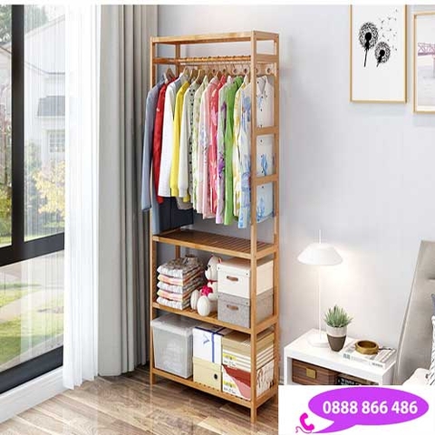kệ gỗ treo quần áo kiểu hàn quốc KS-028