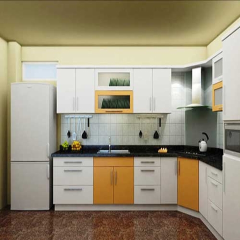 Tủ bếp gỗ mdf cốt xanh mặt cánh sơn 2k TB-004