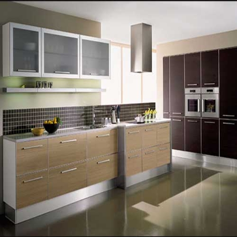 tủ bếp gỗ mdf cốt xanh cánh veneer sồi TB-006