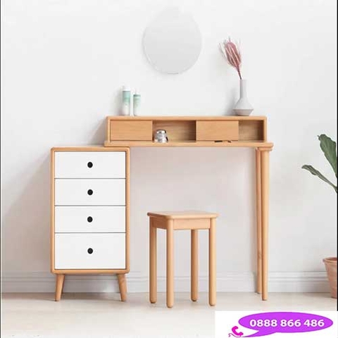 bàn trang điểm đẹp gỗ sồi BTD-155