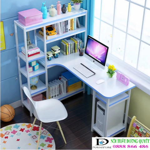 Bàn học sinh liền giá sách kiểu dáng đẹp GHS-027